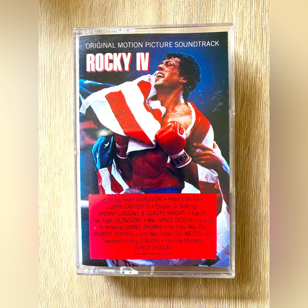 ROCKY IV 4 Movie Soundtrack Cassette 1985 Survivor James Brown Vintage, TESTED!!